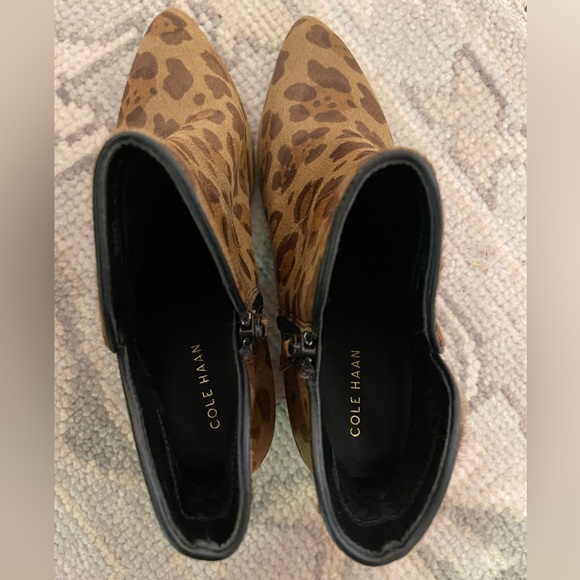 Cole Haan Elyse Leopard Print Calf Hair Block Heel Boot - Picture 5 of 7